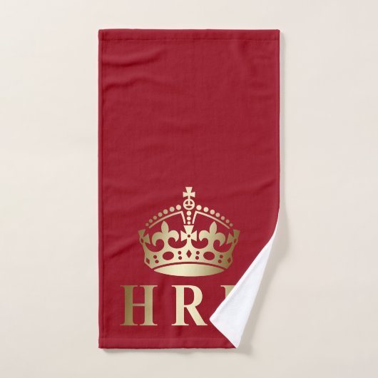 Goud en rood HRH Royal Highness Crown Bad Handdoek (Handdoek)