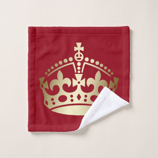 Goud en rood HRH Royal Highness Crown Bad Handdoek (Wasdoekje)