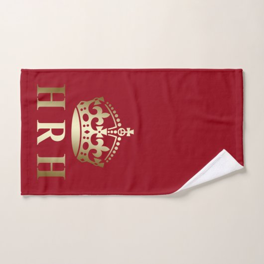Goud en rood HRH Royal Highness Crown Bad Handdoek (Handdoek)