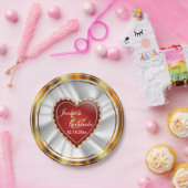 Goud en rood huwelijk of Jubileum Papieren Bordje (Feest)