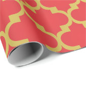 Goud en rood kerstfeest cadeaupapier (Rol Hoek)