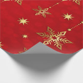 Goud en rood kerstpapier, rol cadeaupapier (Hoek)