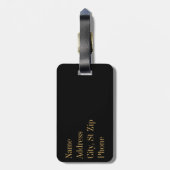 Goud en Rood Luipaard Dierprint | Monogram Bagagelabel (Achterkant verticaal)