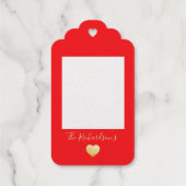 Goud en rood met eigen liefde cadeaulabels (Achterkant)