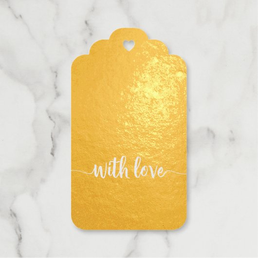 Goud en rood met eigen liefde cadeaulabels (Voorkant)