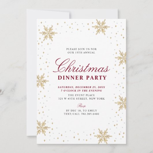 Goud en rood | Moderne kerstfeestdag Kaart (Voorkant)