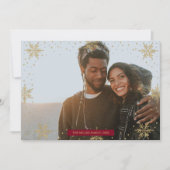 Goud en rood | Moderne winterkerstkaart Kaart (Voorkant)