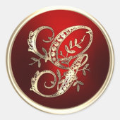 Goud en rood Monogram G Envelope Seal Ronde Sticker (Voorkant)