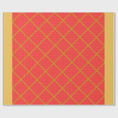 Goud en rood ompakken cadeaupapier (Vlak)