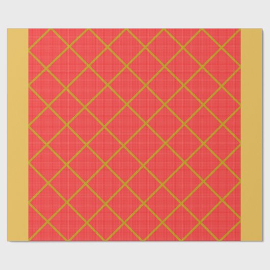 Goud en rood ompakken cadeaupapier (Vlak)