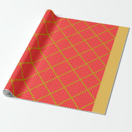 Goud en rood ompakken cadeaupapier