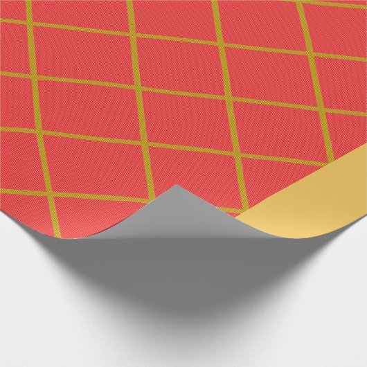 Goud en rood ompakken cadeaupapier (Hoek)