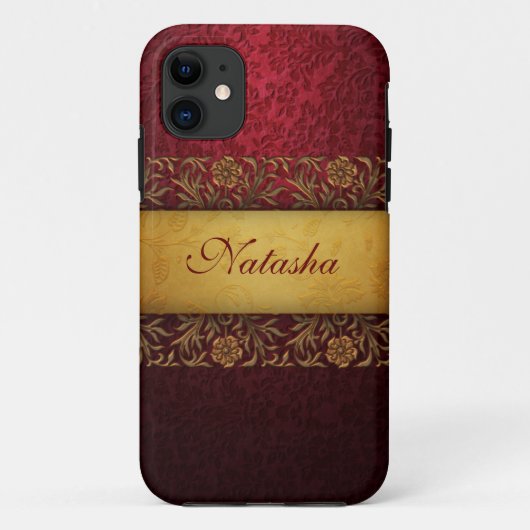 goud en rood op maat Case-Mate iPhone case (Achterkant)