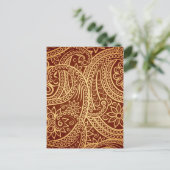 Goud en rood paisley briefkaart (Staand voorkant)