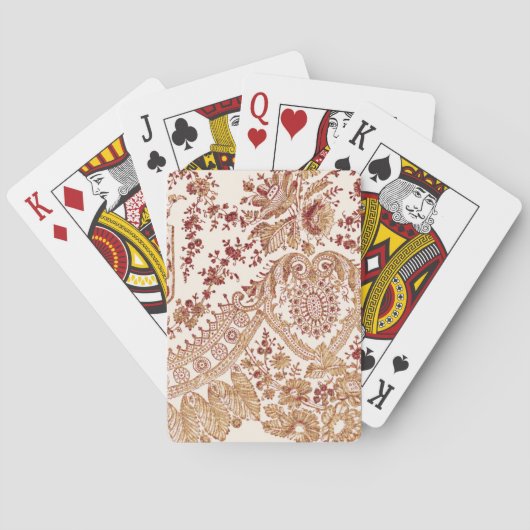 Goud en rood Roos Pokerkaarten (Achterkant)
