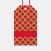 Goud en rood rooster cadeaulabel (Achterkant)