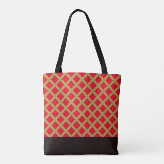 Goud en rood rooster tote bag (Achterkant)