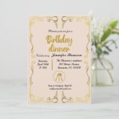 Goud en Roos - Binnendagse uitnodiging (Staand voorkant)