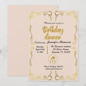 Goud en Roos - Binnendagse uitnodiging (Voorkant / Achterkant)