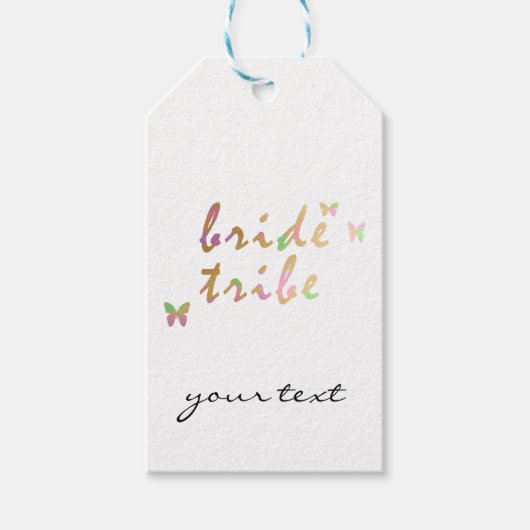 Goud en roos Bride Tribe Cadeaulabel (Voorkant)