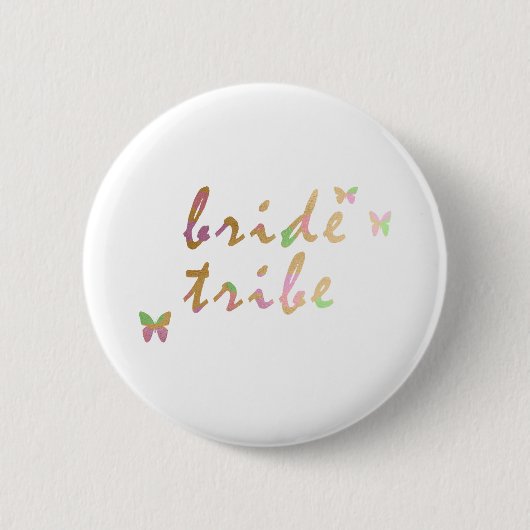 Goud en roos Bride Tribe Ronde Button 5,7 Cm (Voorkant)
