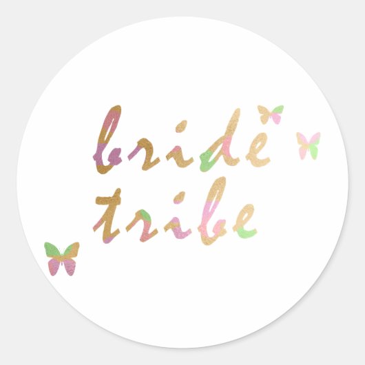 Goud en roos Bride Tribe Ronde Sticker (Voorkant)