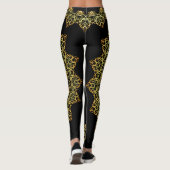 Goud en Roos Goud Abstract Prismatic Design Leggings (Achterkant)