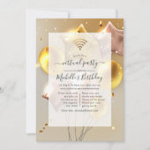 Goud en Roos Gouden Ballonnen Virtueel Verjaardags Kaart (Voorkant)