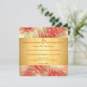 Goud en Roos huwelijksuitnodiging Kaart (Staand voorkant)