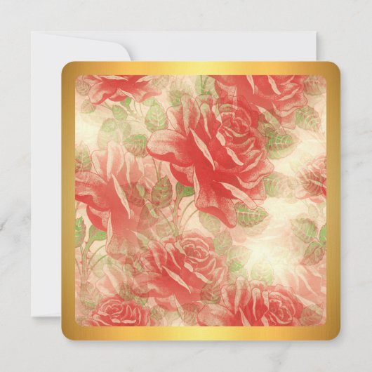 Goud en Roos huwelijksuitnodiging Kaart (Achterkant)