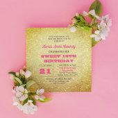 Goud en Roos Toermalijn Roze Glitter Sweet 16 Kaart