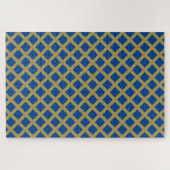 Goud en Royal Blue Lattice Legpuzzel (Horizontaal)