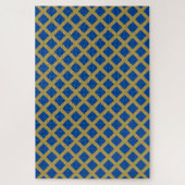 Goud en Royal Blue Lattice Legpuzzel (Verticaal)