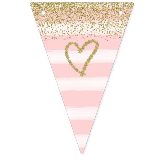 Goud en roze Baby shower banner (Tweede vlag)