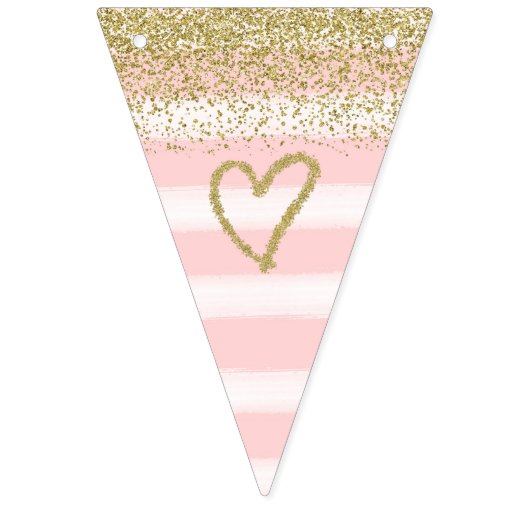 Goud en roze Baby shower banner (Eerste vlag)