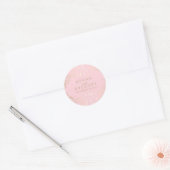 Goud en roze baby's adem bruiloft ronde sticker (Envelop)