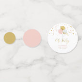 Goud en roze ballonnen Confetti Baby shower (Achterkanten)