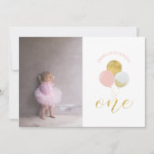 Goud en roze ballonnen | Eerste verjaardag van het Kaart (Voorkant)