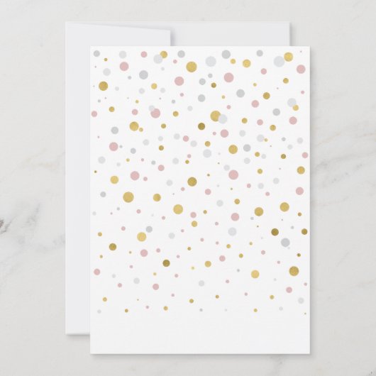 Goud en roze ballonnen Moderne geboorte Partij Kaart (Achterkant)