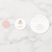 Goud en roze | Balloons meisje 1e verjaardag Confetti (Achterkanten)
