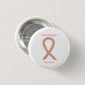 Goud en roze bewustzijn Ribbon Angel Button Pins (Voorkant /achterkant)