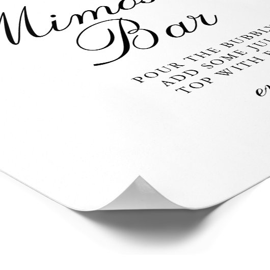 goud en roze bloem bruidsdouche mimosa bar bord poster (Hoek)