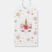 Goud en roze bloem cadeaulabel (Achterkant)