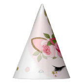 Goud en roze bloem feesthoedjes (Links)