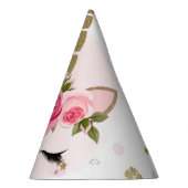 Goud en roze bloem feesthoedjes (Rechts)