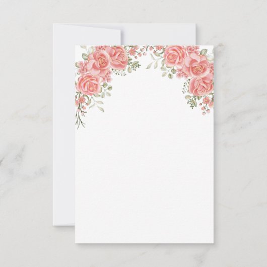 Goud en Roze Bloemen Bow Baby shower Bedankkaart (Achterkant)