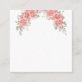 Goud en roze Bloemen Bow Baby shower Luier Raffel Informatiekaartje (Achterkant)