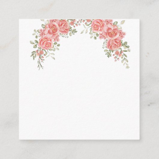 Goud en roze Bloemen Bow Baby shower Luier Raffel Informatiekaartje (Achterkant)