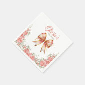 Goud en Roze Bloemen Bow Baby shower Servet (Hoek)