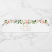 Goud en Roze Bloemige Bruidsmeisjesfeest  Waterfles Etiket (Enkel label)